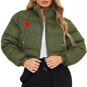 New Arrival Hot Selling Customized Women Winter Waterproof Puffer <b>Coat</b> Down <b>Bubble</b> <b>Coat</b> Patchwork Thick Cropped Puffer Jackets - Product Image 1