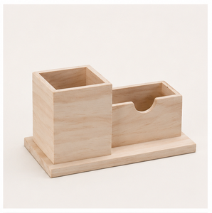 Handcrafted Eco-Friendly Wood <b>Desk</b> Organizer Multipurpose Stationery & Cutlery Holder Storage Organizer For <b>Study</b> & Office - Product Image 1