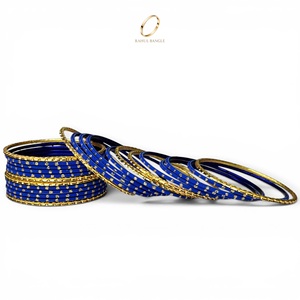 Pulseras Elegantes de Acero Inoxidable con Cristales y Baño de Oro Azul para Niñas, Joyería India para Fiestas y Bodas, Gran Venta - Product Image 4