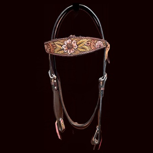Cabecera de caballo de cuero tallado con logotipo personalizado de calidad superior Producto ecuestre occidental para montar a caballo - Product Image 6