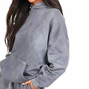 2026 OEM Custom Distressed Patch Embroidery Logo Acid Wash Vintage Pullover Hoodie Flared Sweats Heavyweight Tracksuit For Sale - Product Image 2