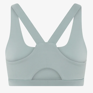 Light <b>Blue</b> Sports <b>Bra</b> Women Yoga Fitness Workout Active Wear Crossback Design - Product Image 3