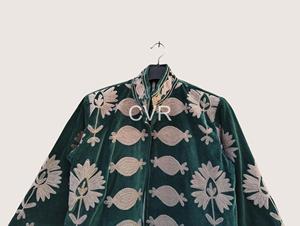 Chaqueta de terciopelo verde con cuello mandarín, manga larga, bordado floral a mano, estilo chino, ropa de abrigo de otoño para adultos - Product Image 4
