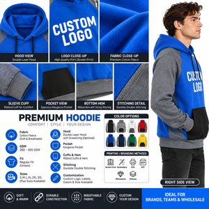 Sweat à capuche oversize pour homme, à manches longues, uni, en polaire, avec poche, logo personnalisé, respirant, écologique, séchage rapide - Product Image 5