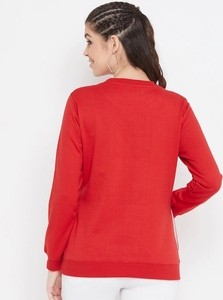 Sudadera de Mujer con Bloques de Color Rojo y Estampado de Dibujos Animados, Cuello Redondo, Manga Larga, Tejido de Punto, para Otoño - Product Image 6