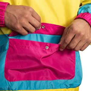Custom 2025 Vintage Nylon Half Zip Pullover 98090s Colour <b>Block</b> Lightweight Waterproof Windbreaker Jacket Breathable Plus Size - Product Image 1