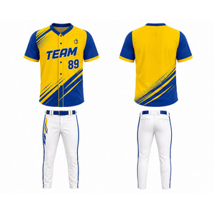 Conjunto de Uniforme de Béisbol de Poliéster Ligero, Transpirable y Duradero con Estampado por Sublimación, Ajuste Atlético Cómodo para Entrenamiento - Product Image 1