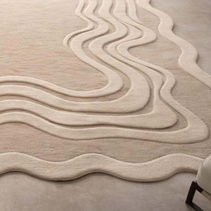 Abstract Neutral Design Area Rug Modern Beige Hand Tufted Living Room Carpet <b>Floor</b> Rug Soft Luxury Bedroom Home Decor Carpet - Product Image 2