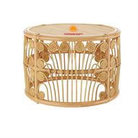 Vente en gros Vietnam Table d'appoint en rotin fait à la main écologique Style Boho moderne décor à la maison café Table à thé pour se détendre