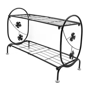 Durable 4 Tier Metal Shoe Rack Organizer Stand with Upright Curved Top Shelf and Sturdy for Home Entryway Shoe Rack - Product Image 3