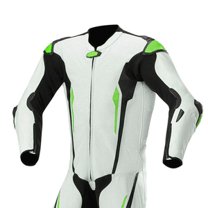 Combinaison de moto de haute qualité, fabriquée en cuir véritable résistant, coupe-vent, respirante, utilisable été/hiver, équipement de sécurité pour moto. - Product Image 3