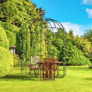 Gazebo in Ferro Battuto Nero 207x207x270cm per Cortile - Product Image 1