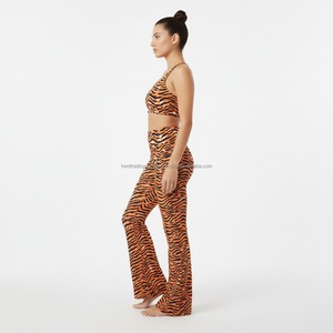 Private Label <b>Leopard</b> <b>Print</b> Sublimated 2-Piece Yoga Set Sports Bra Leggings Women Plus Size High Waist Gym Workout Fitness - Product Image 3