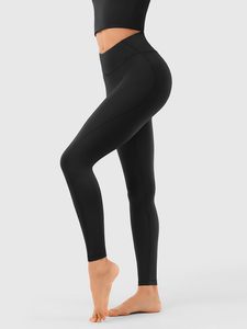 Leggings de yoga pour femmes de couleur unie |   Pantalon long minimaliste antibactérien en spandex/polyester à taille haute |   Prix de gros - Product Image 3