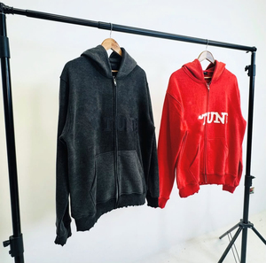 Sudadera con capucha y cremallera para hombre, oversize, de forro polar, manga regular, informal, 100% algodón, diseño con letras estampadas en la parte delantera, otoño 2026 - Product Image 4