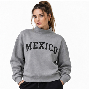 Women's <b>Black</b> <b>Turtleneck</b> Women Oversized High Neck Sweatshirt Custom Collegiate Apparel Campus Pullover Student Club Game Day - Product Image 4