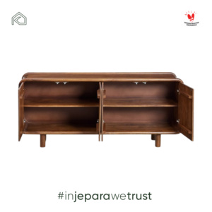 Meuble TV moderne en teck massif, console minimaliste pour salon, meubles faits à la main, écologiques, pour hôtel, appartement, Indonésie - Product Image 6