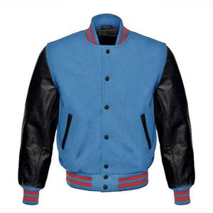 Veste de baseball pour homme, style universitaire, avec broderie personnalisée, manches en cuir, de haute qualité, OEM - Product Image 3