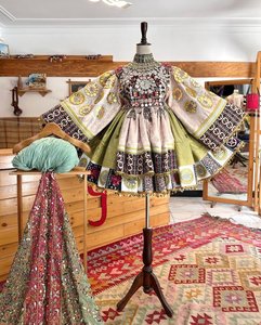 Precios al por mayor: Últimos vestidos afganos Kuchi, estilo étnico gitano tribal afgano, ropa de mujer hasta la rodilla, vestido afgano para boda - Product Image 5