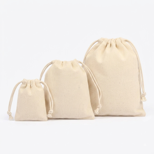 Sac à cordon en coton 100% écologique, sac en toile naturelle pour emballage cadeau, petit sac de rangement unisexe - Product Image 6