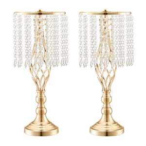 Set di 12 Supporti Floreali in Metallo Dorato da 49cm/19.3 Pollici, Vasi per Fiori in Cristallo, Eleganti Decorazioni da Tavolo per Matrimoni - Product Image 4