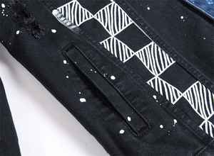 เสื้อแจ็คเก็ตยีนส์พิมพ์ลายสตรีทแวร์ Y2K สไตล์วินเทจ แต่งลายปัก  ลำลอง  หรูหรา  ลายทาง  สำหรับผู้ชาย  ขายส่ง  รับทำโลโก้ตามสั่ง - Product Image 4