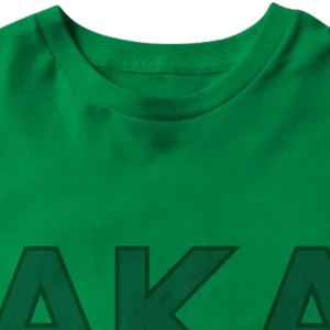 T-shirt en chenille verte AKA pour femme, broderie de lettres grecques, col rond décontracté, qualité supérieure, coupe confortable - Product Image 2