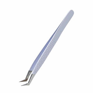 Pinces à cils de précision en acier inoxydable anti-magnétique à pointe lisse pour volume et pose classique à prix raisonnable - Product Image 5