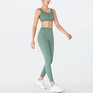 Conjuntos de Yoga de Dos Piezas de Alta Calidad para Mujer, Deportivos, de Spandex/Algodón, Bra con Leggings para Entrenamiento, Gimnasio, Fitness - Product Image 5