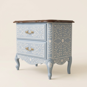 Table d'appoint moderne en os incrusté, faite à la main, couleur personnalisée, pour la maison ou le bureau, avec 2 tiroirs par VIKIS ARTS - Product Image 4