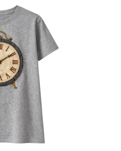 Vintage Roman Clock Graphic T Shirt Women Casual Short Sleeve Crew Neck Cotton Tee Summer Streetwear Fashion <b>Top</b> Custom Print - Product Image 2