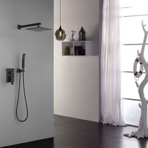 Sistema Doccia di Lusso da 10 Pollici con Miscelatore, Set Completo da Bagno Cromato Contemporaneo Montato a Parete - Product Image 6