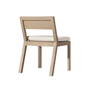 Outdoor Garden Dining Chair Cushioned Patio Seat Wooden Leisure Furniture for <b>Balcony</b> Villa Hotel - Product Image 5