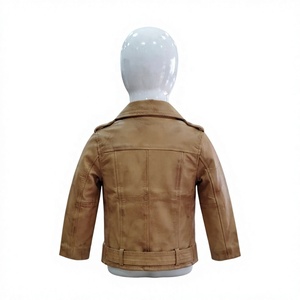 Chaqueta de Cuero Genuino para Niños, Estilo Motero, Color Bronceado, Personalizada, al por Mayor, para Niños y Niñas, Transpirable, para Invierno, Nabtay - Product Image 3