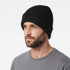 Bonnet d'hiver en gros pour enfants et tout-petits, personnalisable avec logo brodé, motif dessiné à la main, tricoté en acrylique et laine - Product Image 2