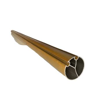 Profilé tubulaire rond en aluminium anodisé doré pour tringles à rideaux, découpe et pliage sur mesure, fabricant Song Hong, Vietnam - Product Image 1