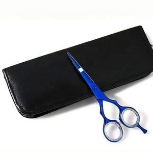 Professional Salon Hair Cutting Scissor <b>Set</b> High Carbon Stainless Steel Ceramic Handle Sharp Blue Color Free Sample <b>Barber</b> - Product Image 1