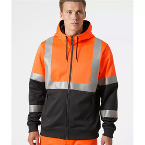 Men's Hi Vis Safety Hoodies Sweatshirt Two Tone Winter Polyester Construction Reflective Workwear Safety Hoodies - Product Image 2