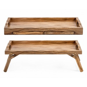 ถาดเสิร์ฟอาหารเช้าไม้มะม่วง ขาพับได้ ขายส่งอินเดีย - Product Image 5