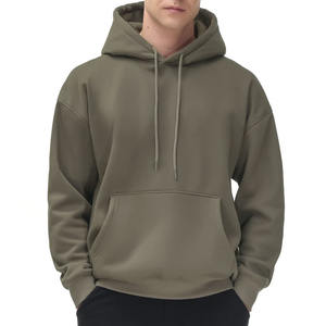 Sudadera con capucha y cremallera para hombre, 100% algodón polar, con bolsillo canguro, transpirable, de secado rápido, corte holgado, diseño elegante para invierno - Product Image 6