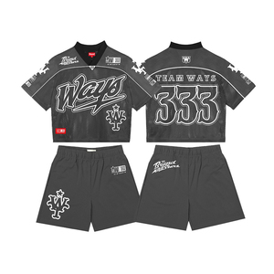 Conjunto de Jersey de Malla para Hombre, Camiseta de Manga Corta y Pantalones Cortos, Transpirable, de Secado Rápido, Poliéster, Estilo Deportivo, Hip Hop, Ropa Urbana de Verano - Product Image 2
