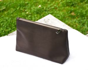 Portable Vintage Vegan Cuir Maquillage Pochette En Cuir Véritable Voyage Cosmétique Organisateur Beauté Sac pour Femmes Zipper Pouch LCB-0024 - Product Image 4