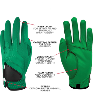 Gant de golf en cuir Cabretta vert respirant et léger pour droitier, antidérapant, fermeture à enfiler, pour homme, sport - Product Image 3
