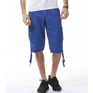 Pantalones Cortos Cargo de Lona para Hombre, Corte Clásico, Cintura Elástica, Secado Rápido, Transpirables, Resistentes, para Verano, Casuales, con Estampado Sólido Lateral - Product Image 2