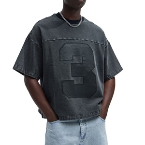Camisetas vintage personalizadas para hombre, camisetas extragrandes desgastadas con efecto descolorido por el sol, camisetas extragrandes con lavado ácido 100% algodón - Product Image 4
