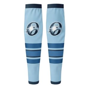 Men Light Blue <b>Black</b> Hockey <b>Socks</b> Polyester Sports Athletic Long <b>Socks</b> Team Uniform Match Training Wear Performance Clothing - Product Image 1