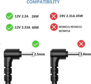 Cargador de Repuesto de 12V 2.2A 26W para <span class=keywords><strong>Samsung</strong></span> Chromebook, Adaptador de Corriente para <span class=keywords><strong>Samsung</strong></span> Chromebook 2 <span class=keywords><strong>3</strong></span> 303c 500c 501c 503c Xe303c12 - Product Image 2