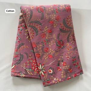 Blue Carded Woven Dobby Cotton Silk Screen Printed Abrasion-Resistant <b>Fabric</b> for Apparel Dresses Scarves Home Decor Wholesale - Product Image 4