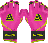 Guantes de Bateo de Béisbol Adiha Impex de Cuero Rosa, Suaves, Ligeros, Duraderos, de Primera Calidad, Transpirables, Antideslizantes, con Cierre de Gancho y Bucle
