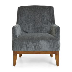 Silla de Acento Moderna Tapizada en Tela Gris Oscuro con Patas de Madera para Vestíbulos de Hoteles Comerciales y Salas de Recepción - Muebles de Hotel - Product Image 1